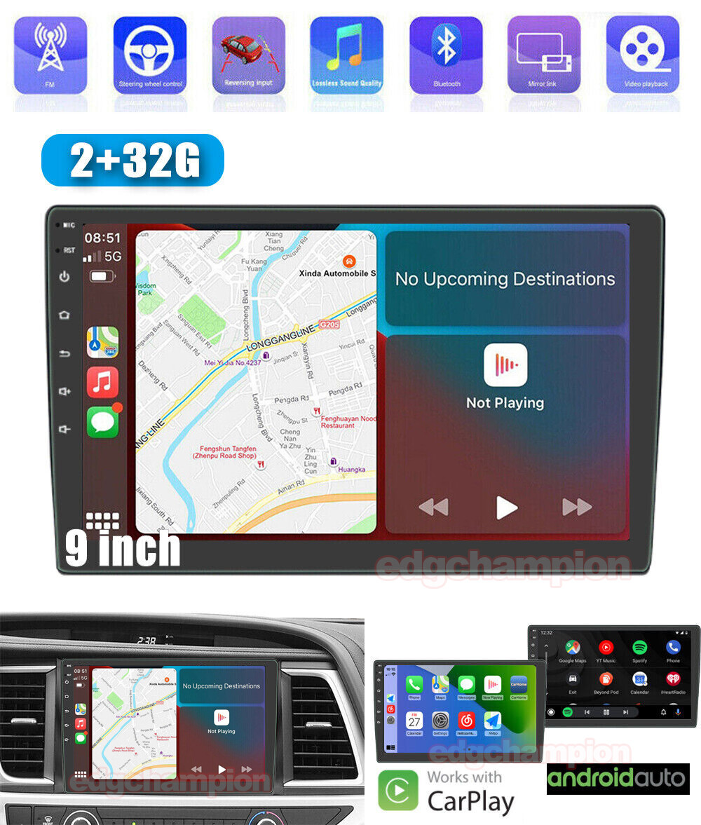 Android 11 Double Din 9″ Car Stereo Apple CarPlay Auto Radio GPS Navi WiFi FM