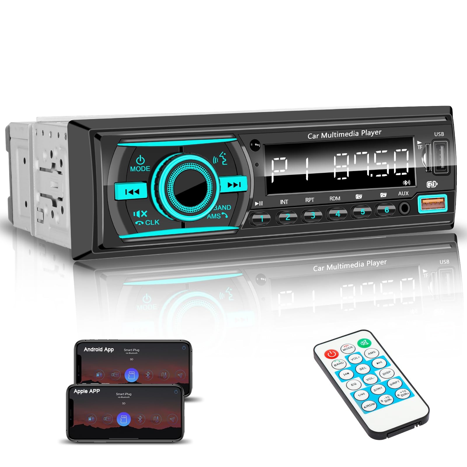 Single Din Radio Car Stereo Bluetooth,Radio Head Unit with FM/Dual USB/AUX/TF…