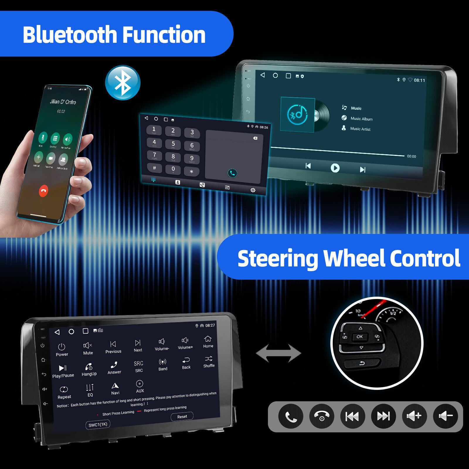 For Honda Civic 2016-2021 Android 2+32GB Car Stereo Radio Player GPS Navigation