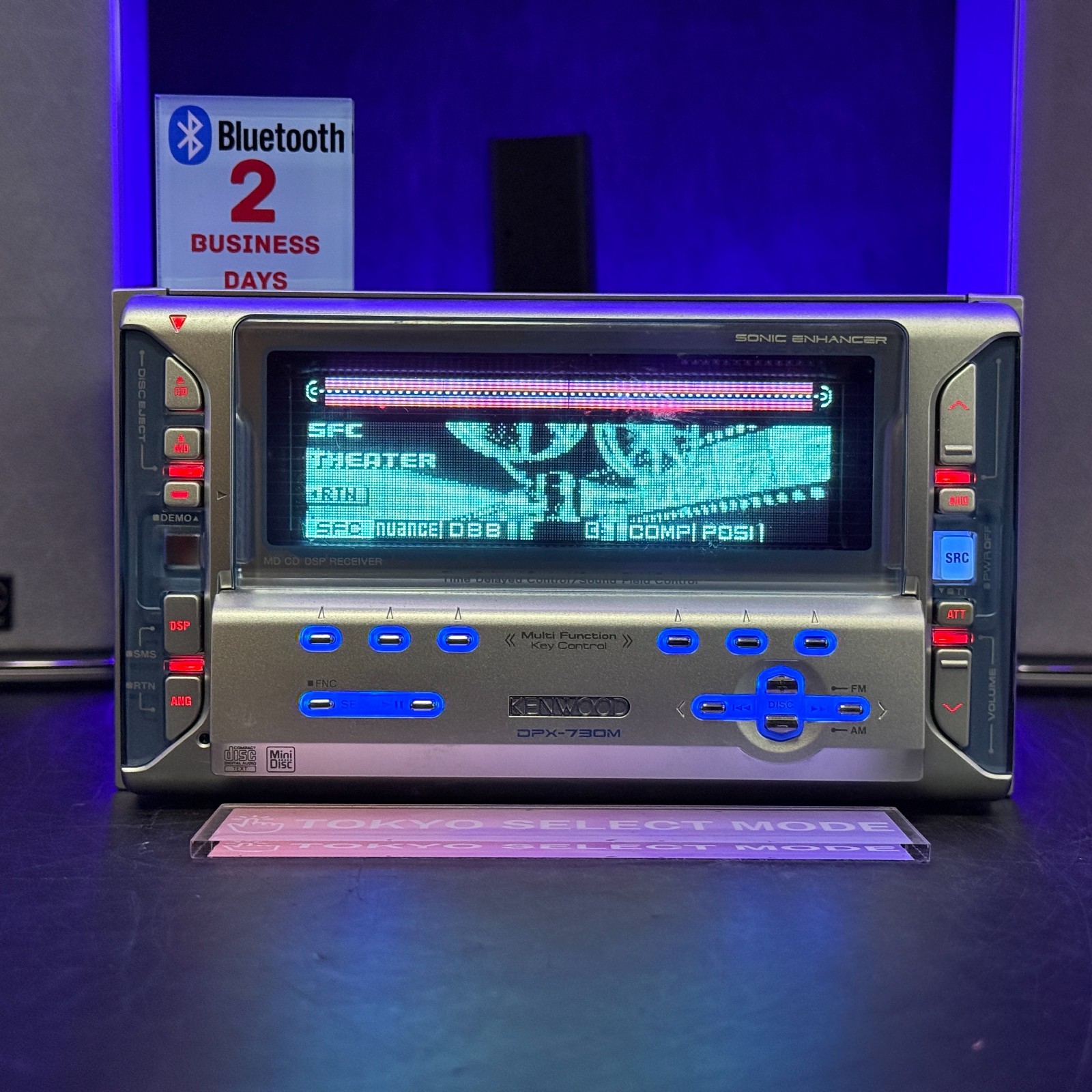 Kenwood DPX-730M 2DIN Car Audio CD MD Player Added Bluetooth JDM Tested In Stock