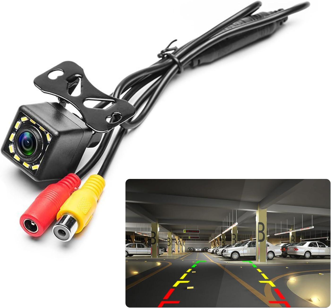 Backup Camera 12LED Night Vision IP68 Waterproof Reverse Wide Angle Parking Cam