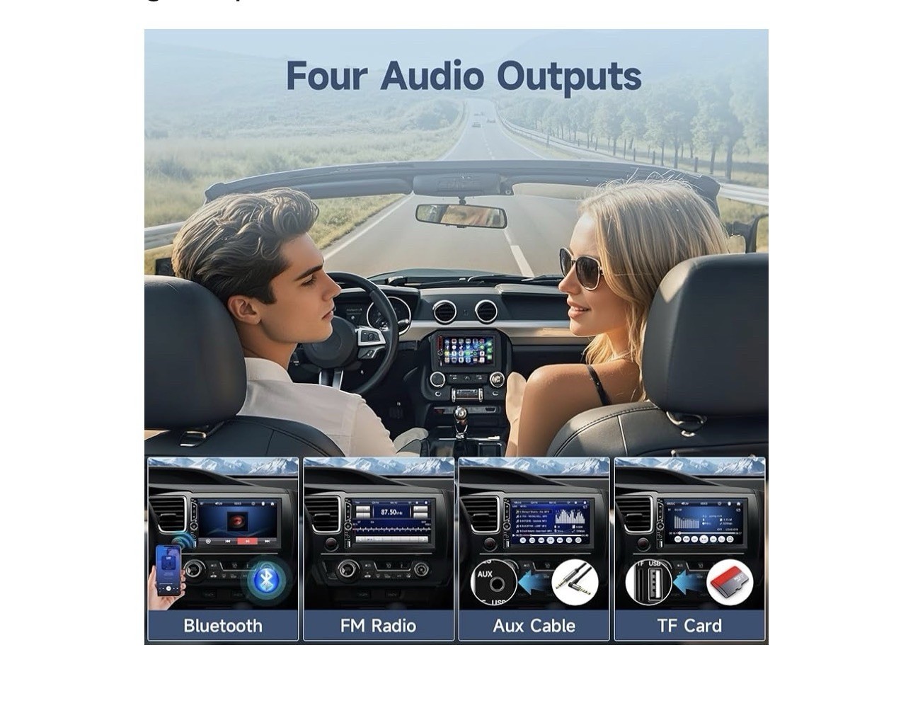 Leadfan 7inch Car Stereo Double Din Radio Touchscreen with Backup Camera