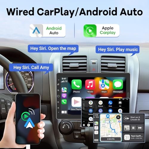 10.1 inch Single Din Car Stereo with CarPlay and Android Auto, 10 inch Touch