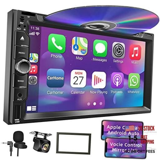 Double Din Car Radio Stereo with 7-Inch Touch Screen, Support CD/DVD