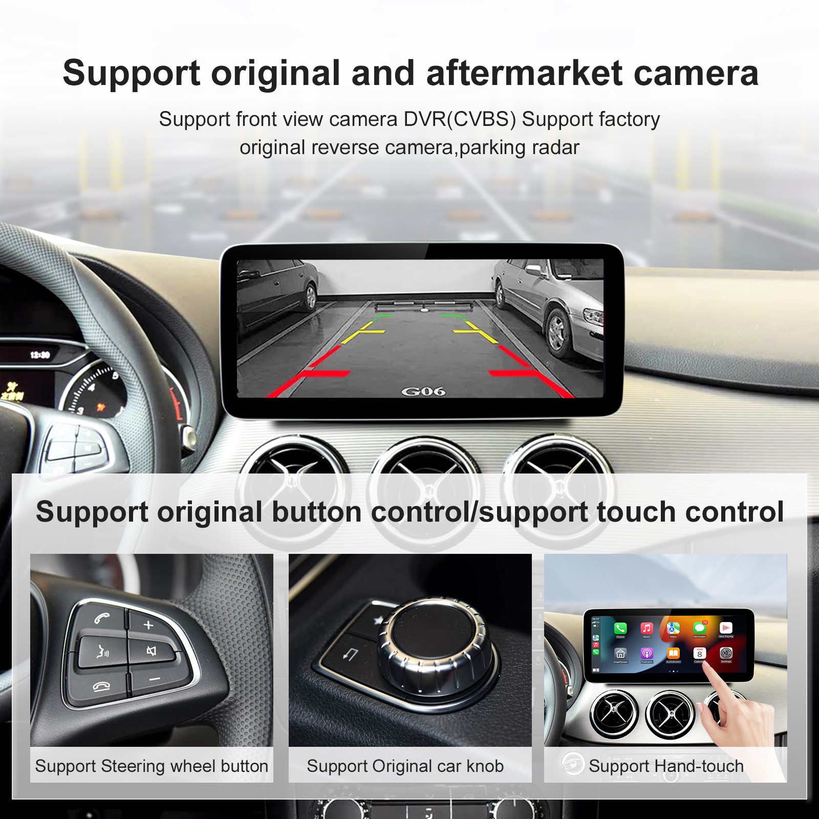 12.3″Apple Carplay Android Auto Upgrade Kit for Mercedes C Class W204 NTG5.0