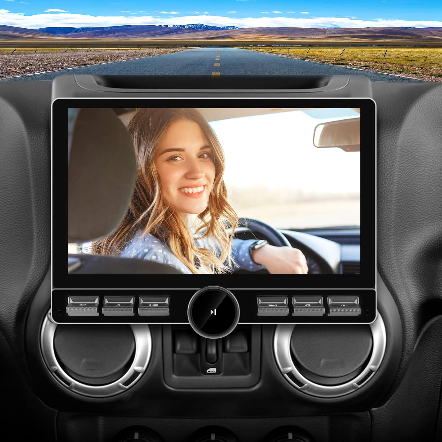 Car Stereo for Jeep Wrangler JK & Dodge Ram 1500/2500 Wireless CarPlay & Android