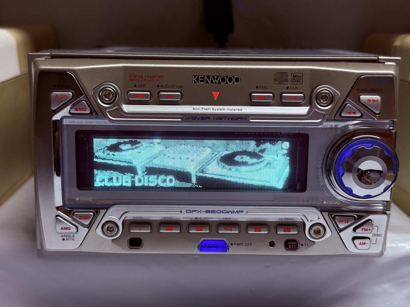 Kenwood DPX-8200WMP 2DIN Car Audio CD MD MP3 AUX Player Tested JDM Japan