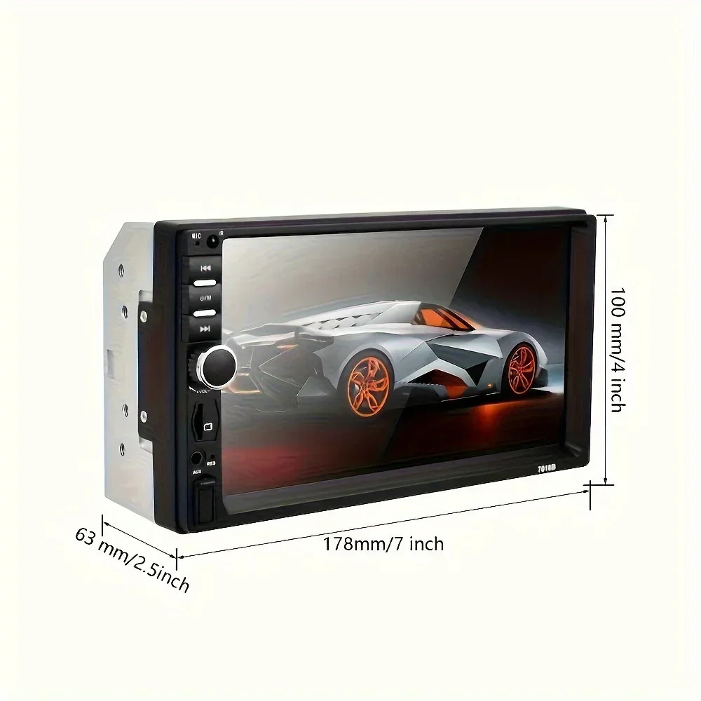 7″ Double 2 DIN Car Stereo Radio MP5 Touch Screen Bluetooth FM + Rear Camera..