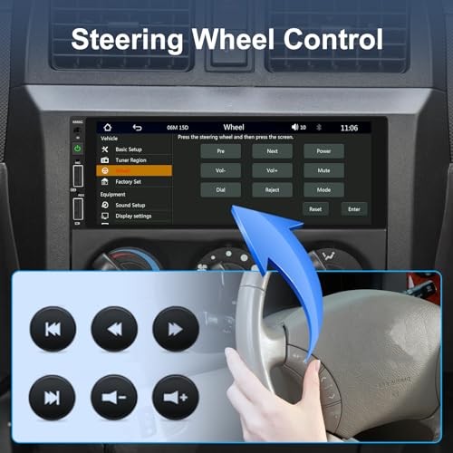 Single Din Car Stereo with Carplay and Android Auto – 6.86 inch Car Radio