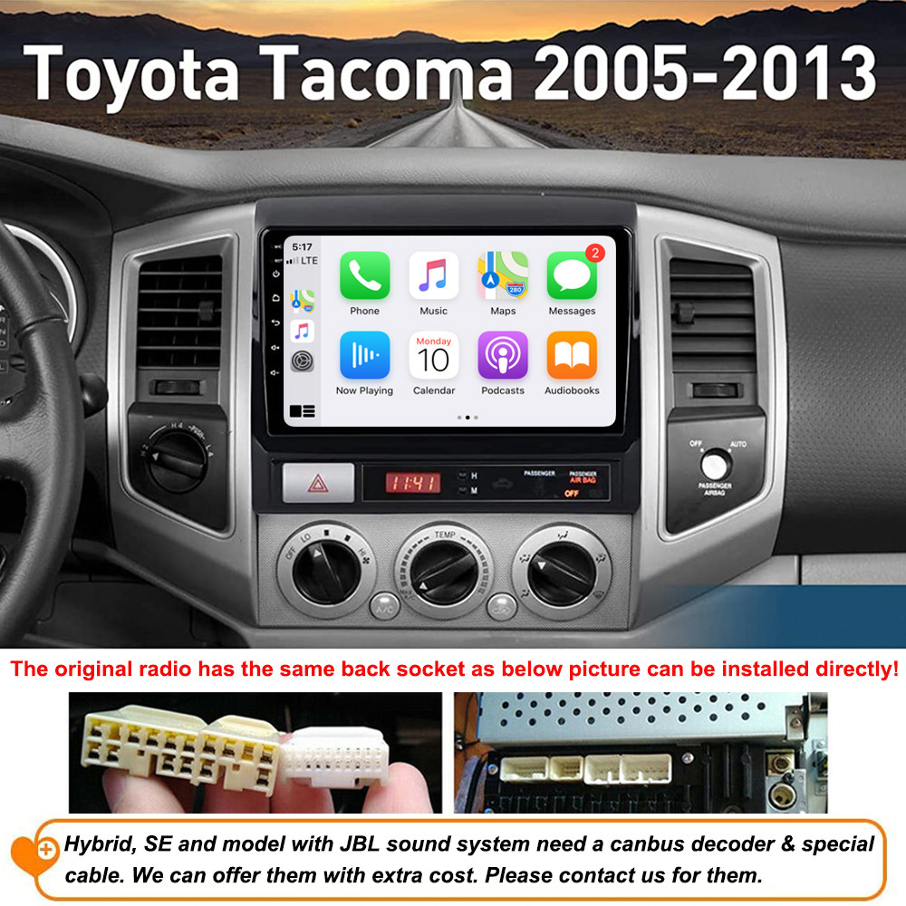 9” Car Stereo Radio For TOYOTA TACOMA 2005-2013 Apple CarPlay Android 15 4+64GB