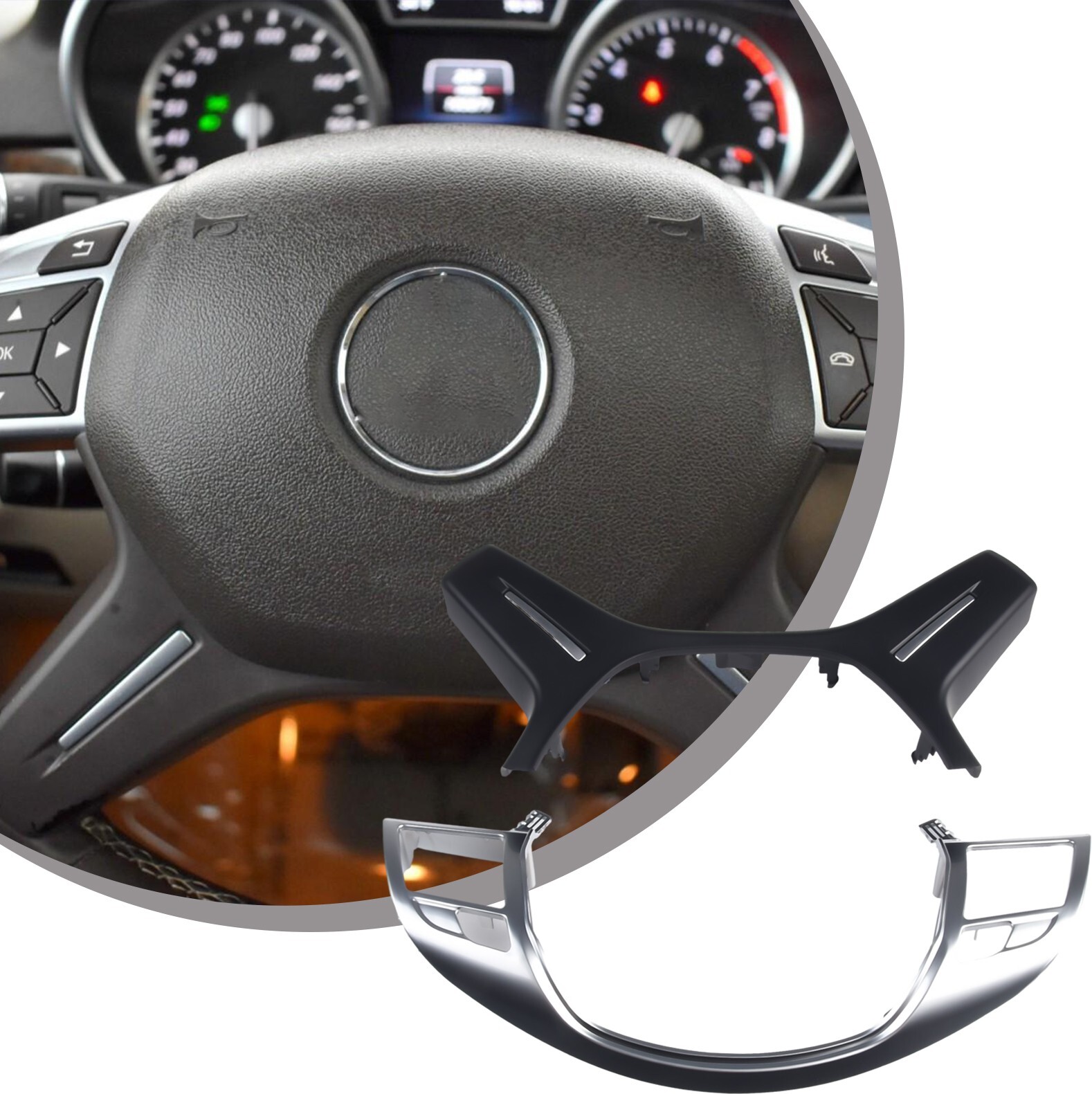 For Mercedes ML GL GLS W166 W204 W212 Car Steering Wheel Center/Bezel-Cover Trim