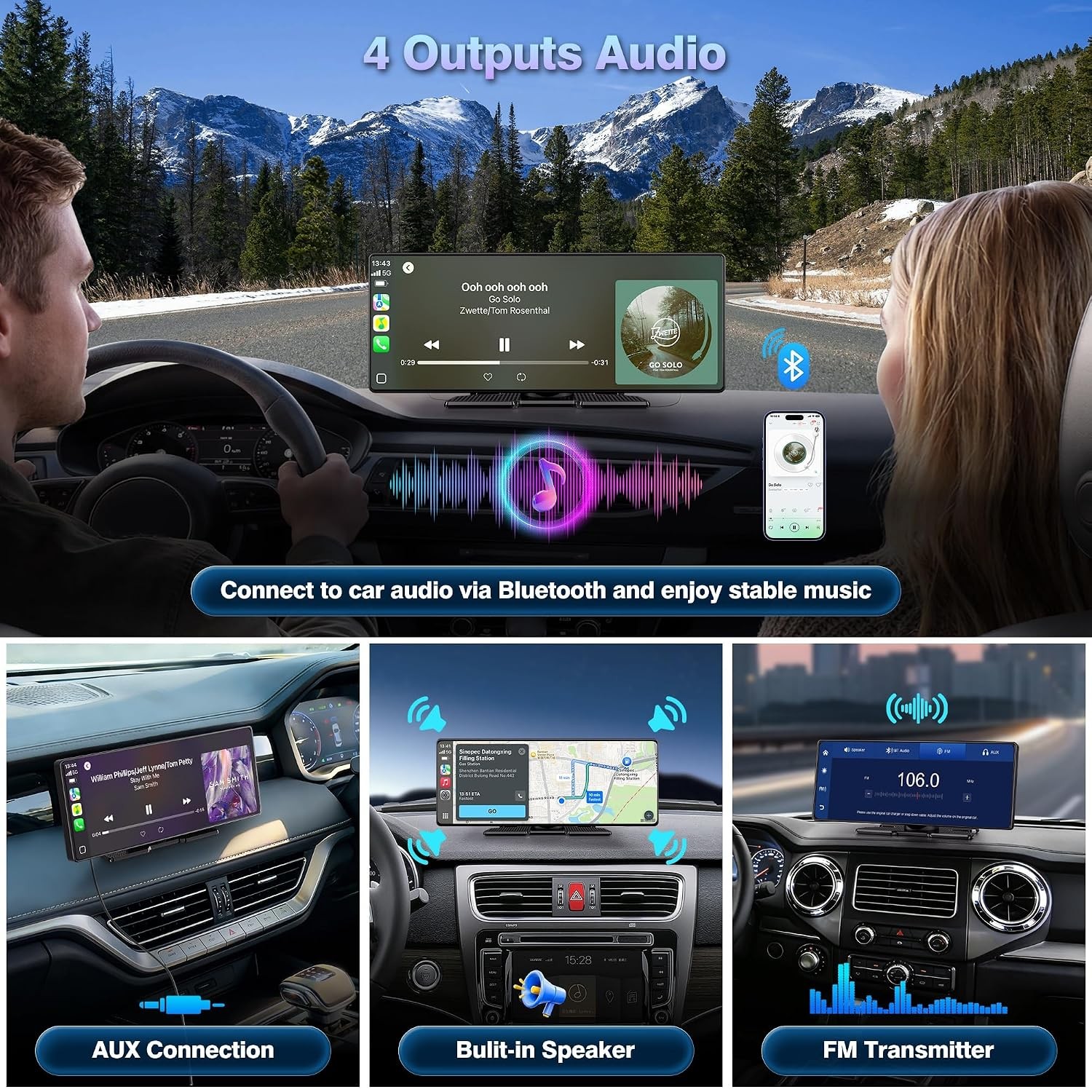26 Wireless CarPlay Screen Upgrade Display for Cars Android Auto AutoPlay