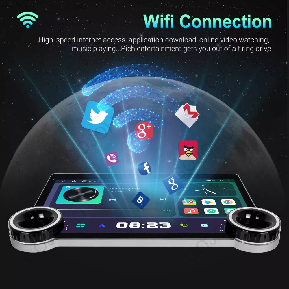 8-Core 10.1 inch Android 13 4GB+64GB Car Stereo Radio GPS Navi WiFi 2K QLED DSP