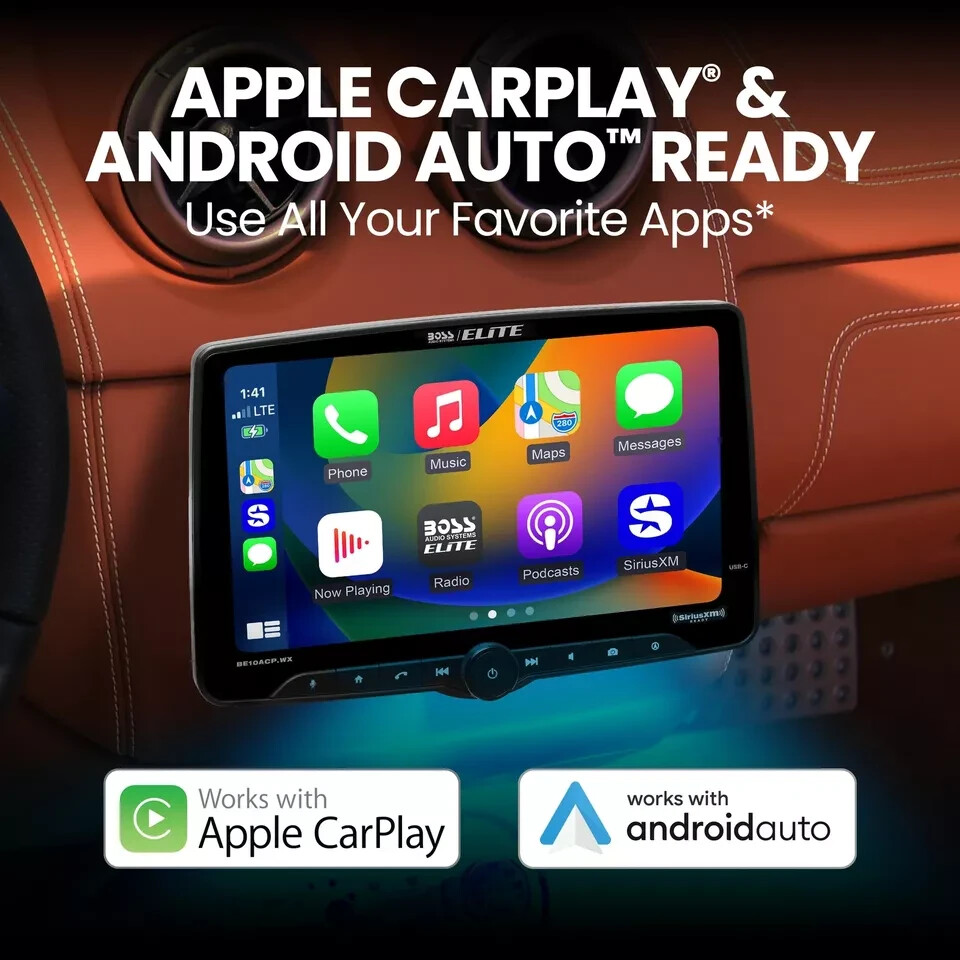 BOSS BE10ACP.WX Car Stereo Wireless Apple CarPlay Android Auto 10.1” Single Din