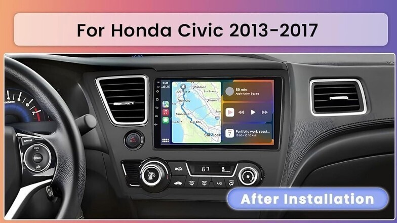9″ Car Stereo Radio Android Carplay Navi Screen 128GB For 2013-2017 Honda CIVIC