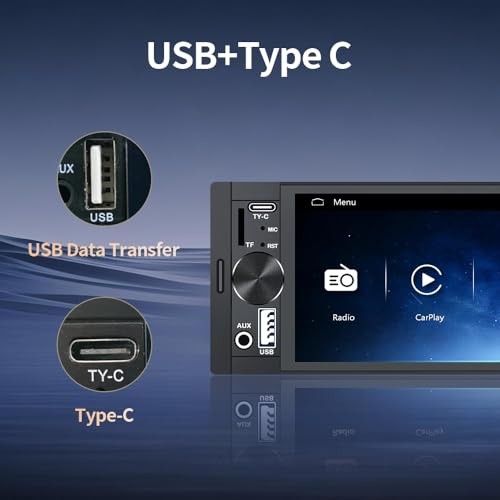 Single Din Car Stereo Radio Upgrade with CarPlay & Android 6.36″ touchscreen