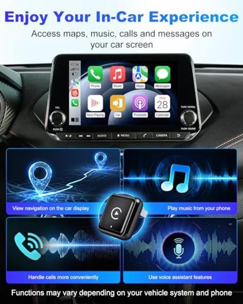 2026 Wireless CarPlay & Android Auto Adapter, 2-in-1 Wired to Wireless Dongle,