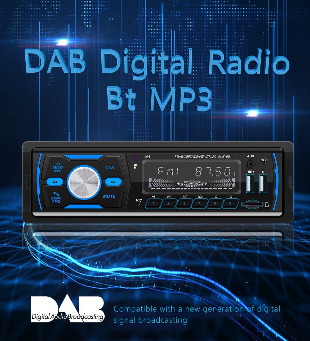 M4 Bluetooth Autoradio 1 Din Car Radio Stereo MP3 Player USB AUX FM AM RDS