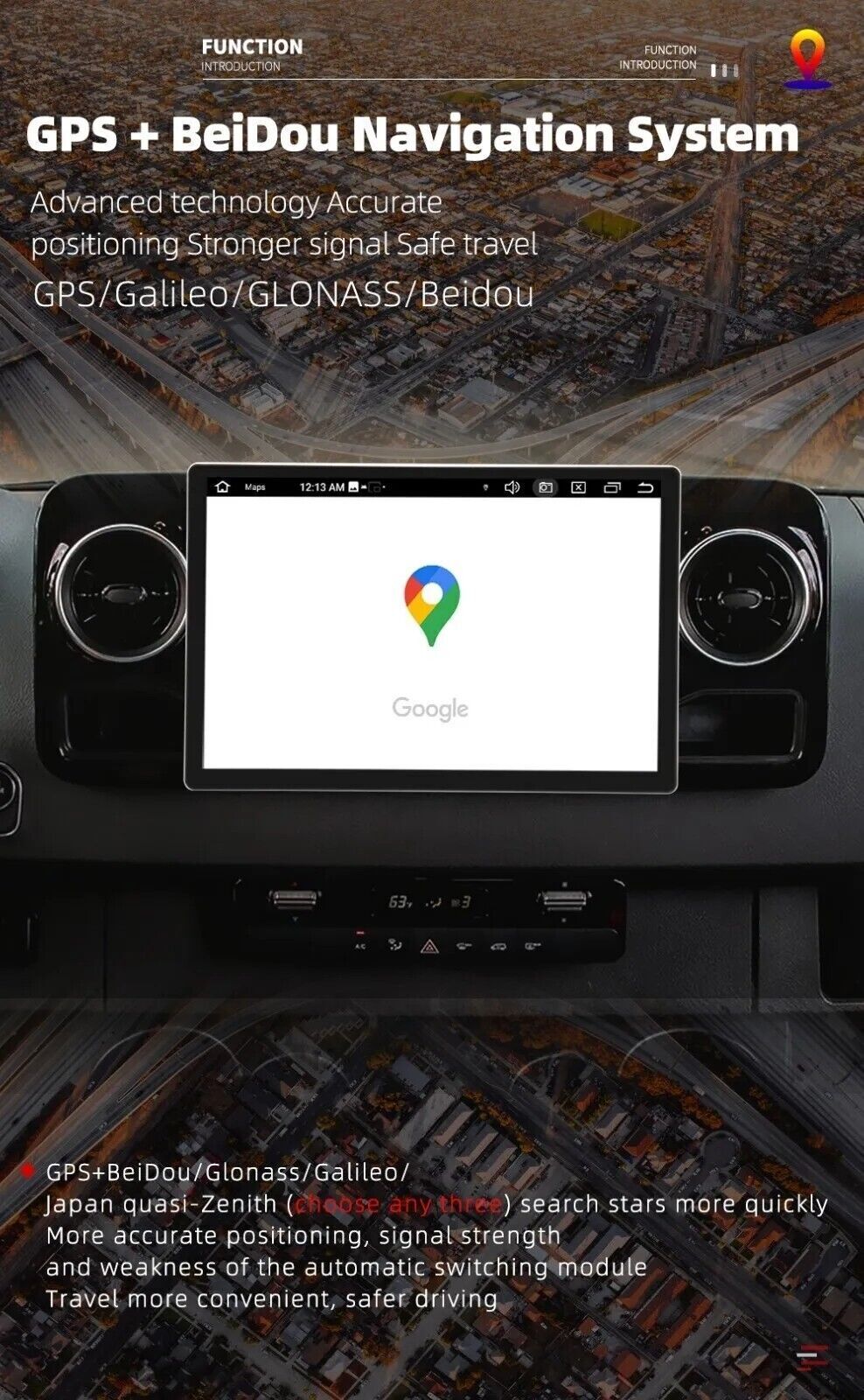 13.3″ Android Carplay Car Stereo Radio GPS Navi 2+32GB For 18-22 Benz Sprinter