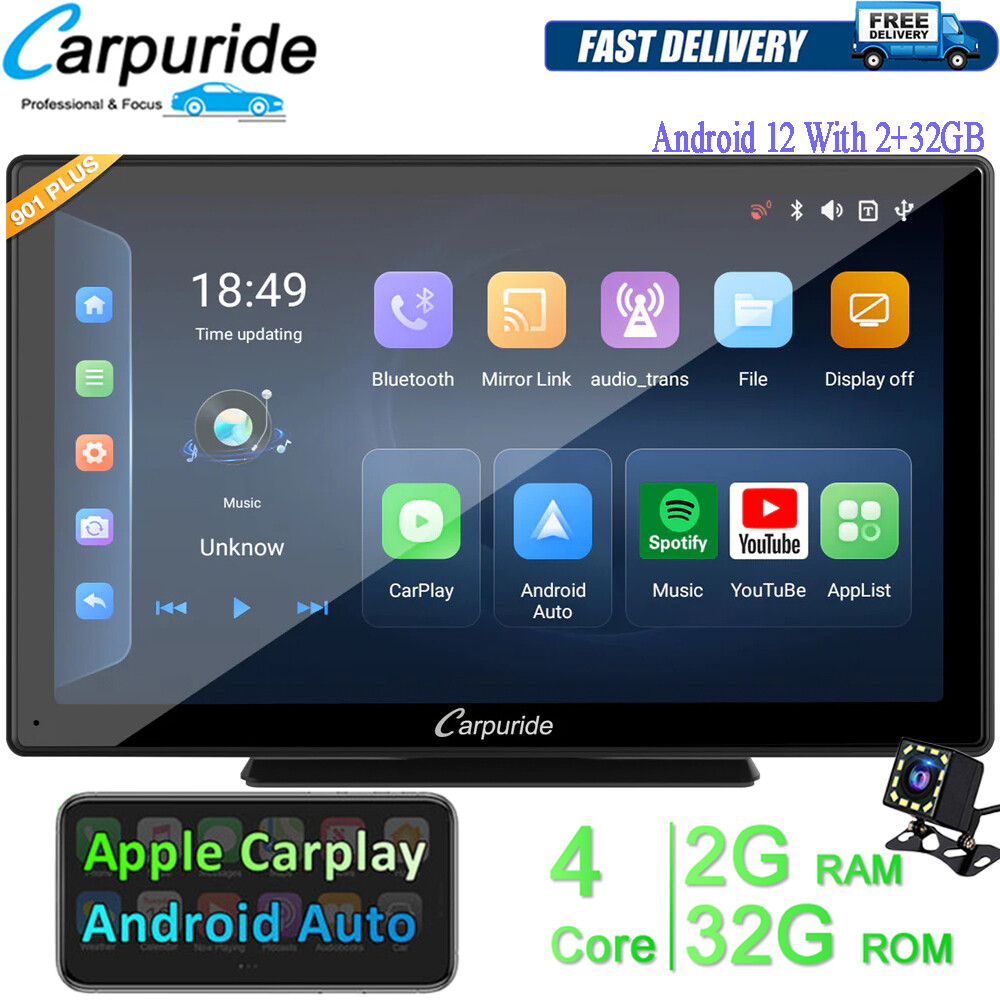 Carpuride 2+32G 9″Touchscreen Apple Carplay Car Stereo Android Auto Apps Install