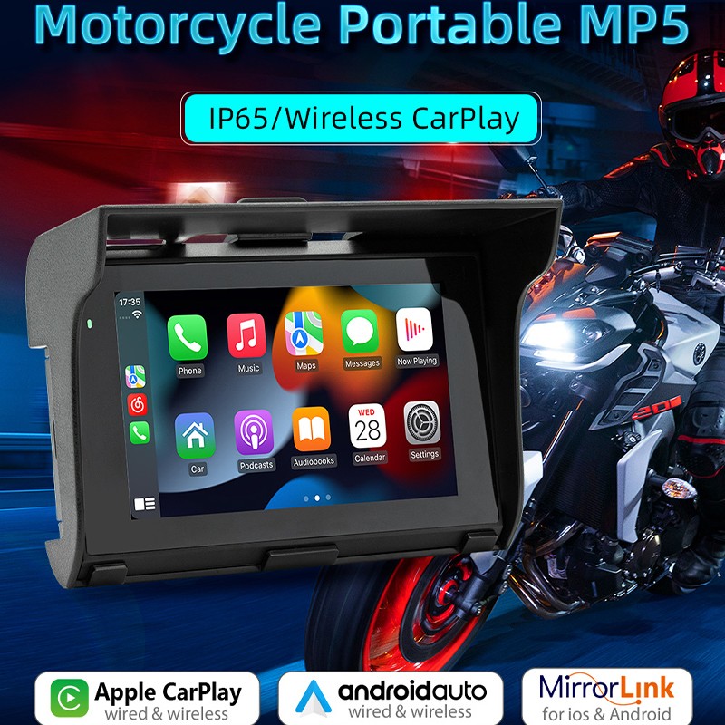 5″ Motorcycle MP5 Player DVR Support Bluetooth 5.0 Android Auto CarPlay