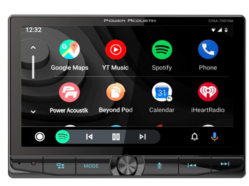 Power Acoustik CPAA-70D10M | 10.6″ Floating Double Din Touchscreen Car Head Unit