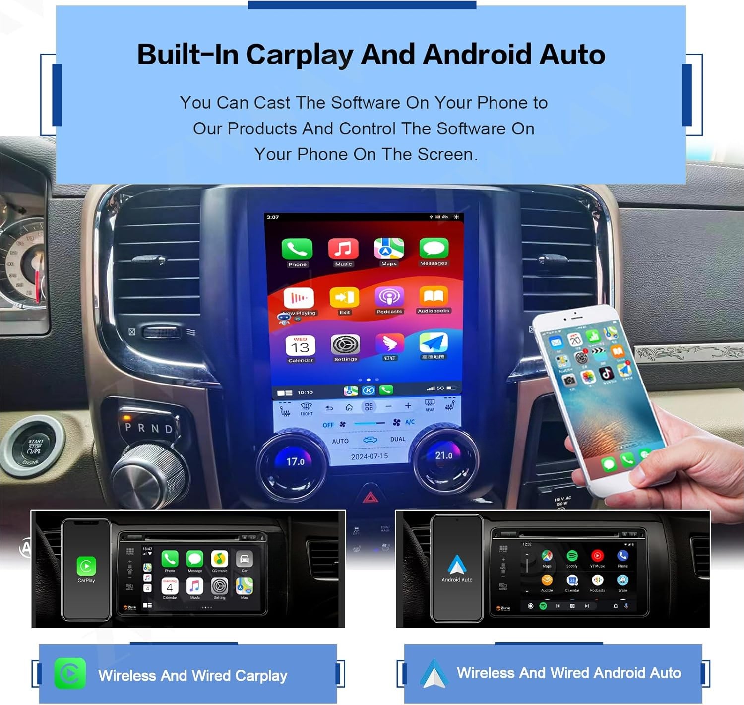 10.4″ Car Radio Stereo GPS Navi For Dodge RAM 1500 2500 3500 2013-2018 Android