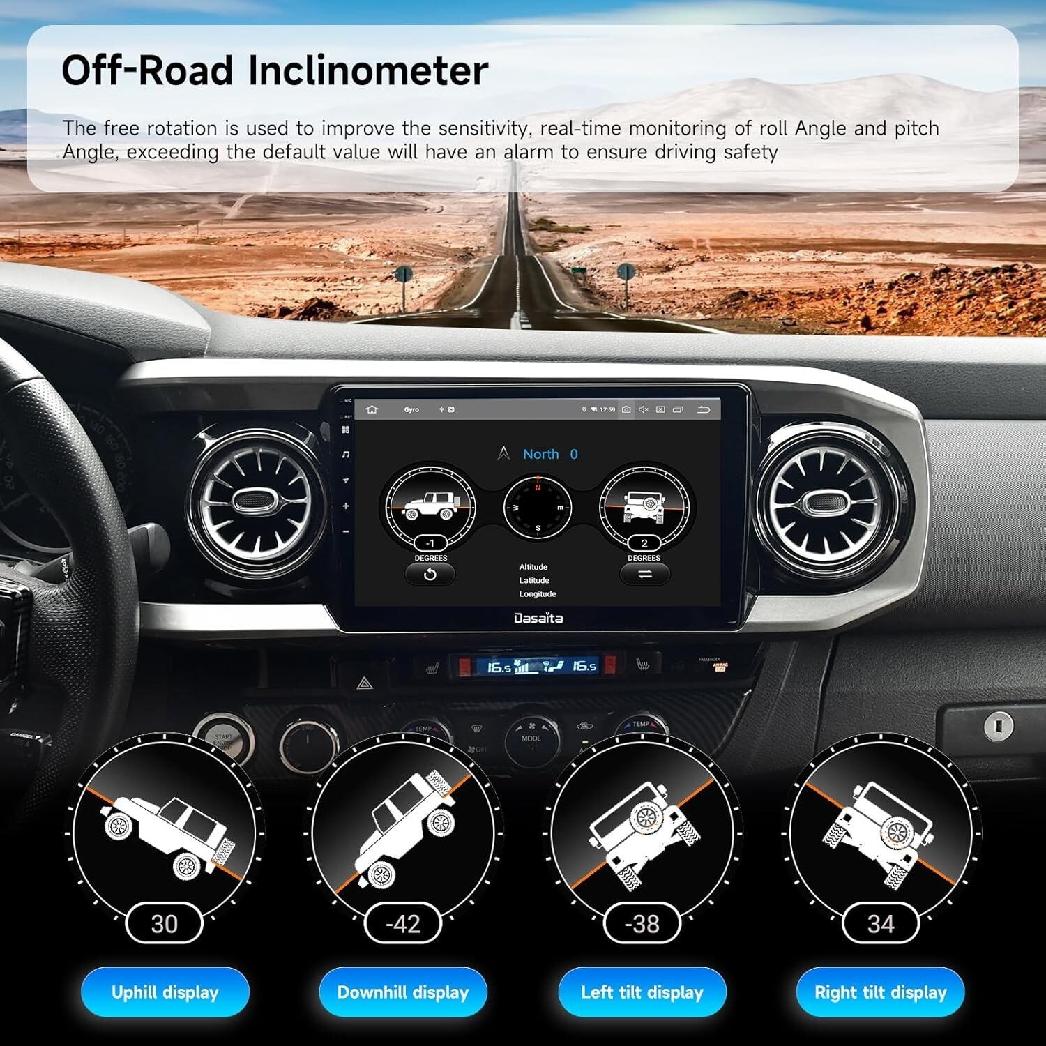 Dasaita 10.2″ Car Stereo for Toyota Tacoma 2016 to 2022 Apple Carplay Head Unit