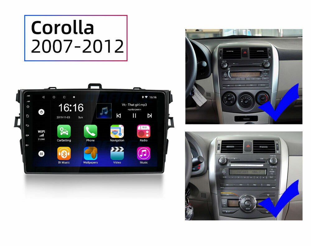 For 2009-2013 Toyota Corolla Android 15 Car Stereo Radio GPS Carplay WIFI 2+32GB