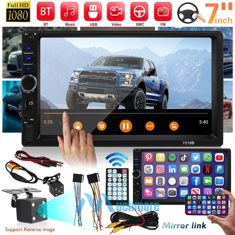 7″ Double 2DIN Android/IOS Car Stereo MP5 Player GPS Radio Bluetooth WiFi+Camera