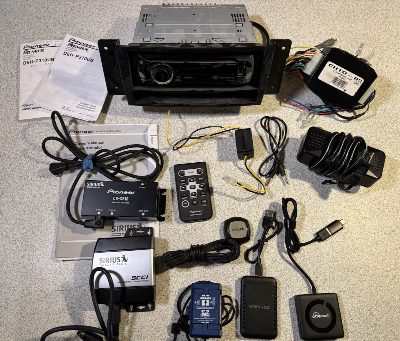Pioneer Premier DEH-P310UB Car Stereo Lot Sirius SCC1 CD-SB10 PAC SWI-PS Parts