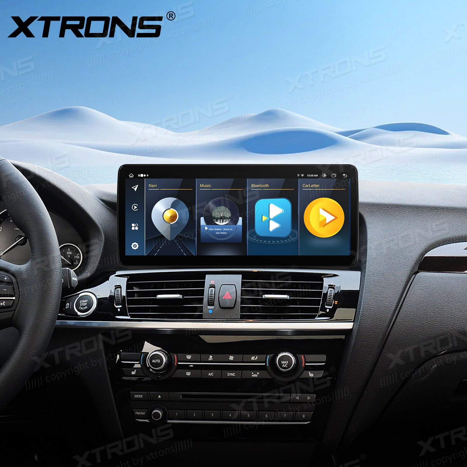 12.3″ IPS Android 13 8-Core CarPlay Stereo GPS Navi 4G For BMW X3 F25/X4 F26 NBT