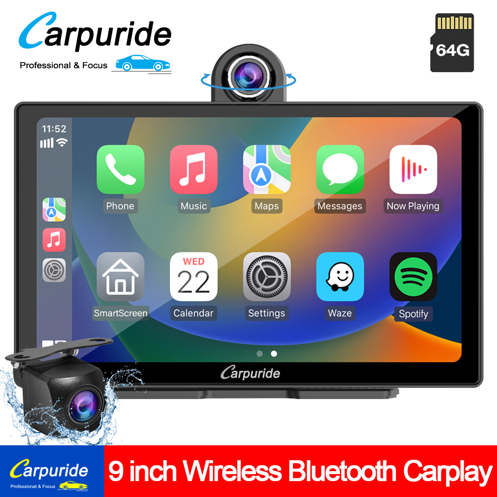 Carpuride 9″ Car Bluetooth Wireless Apple CarPlay Android Auto TouchScreen Radio