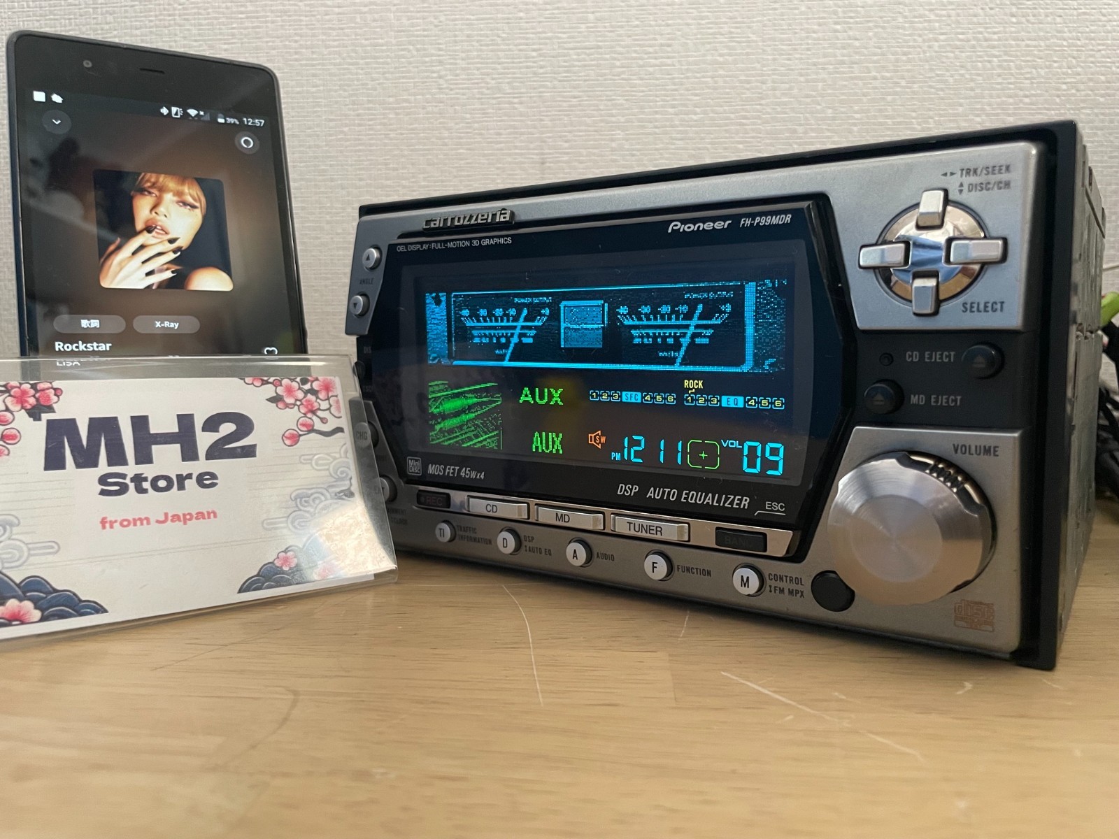 Pioneer Carrozzeria FH-P99MDR 2Din Car Audio CD MD Bluetooth Player Tested