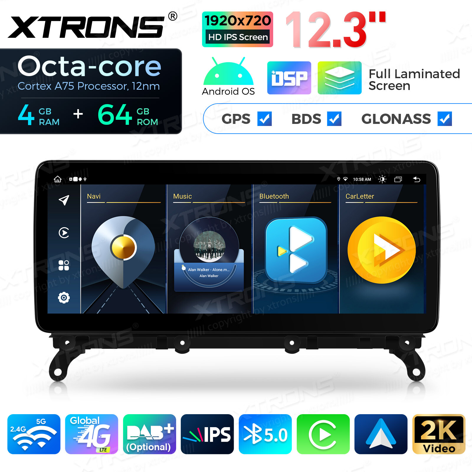 For BMW X3 F25 CIC DSP Android 13 64GB Car Play GPS Stereo Navi 4G WiFi 12.3″ HD