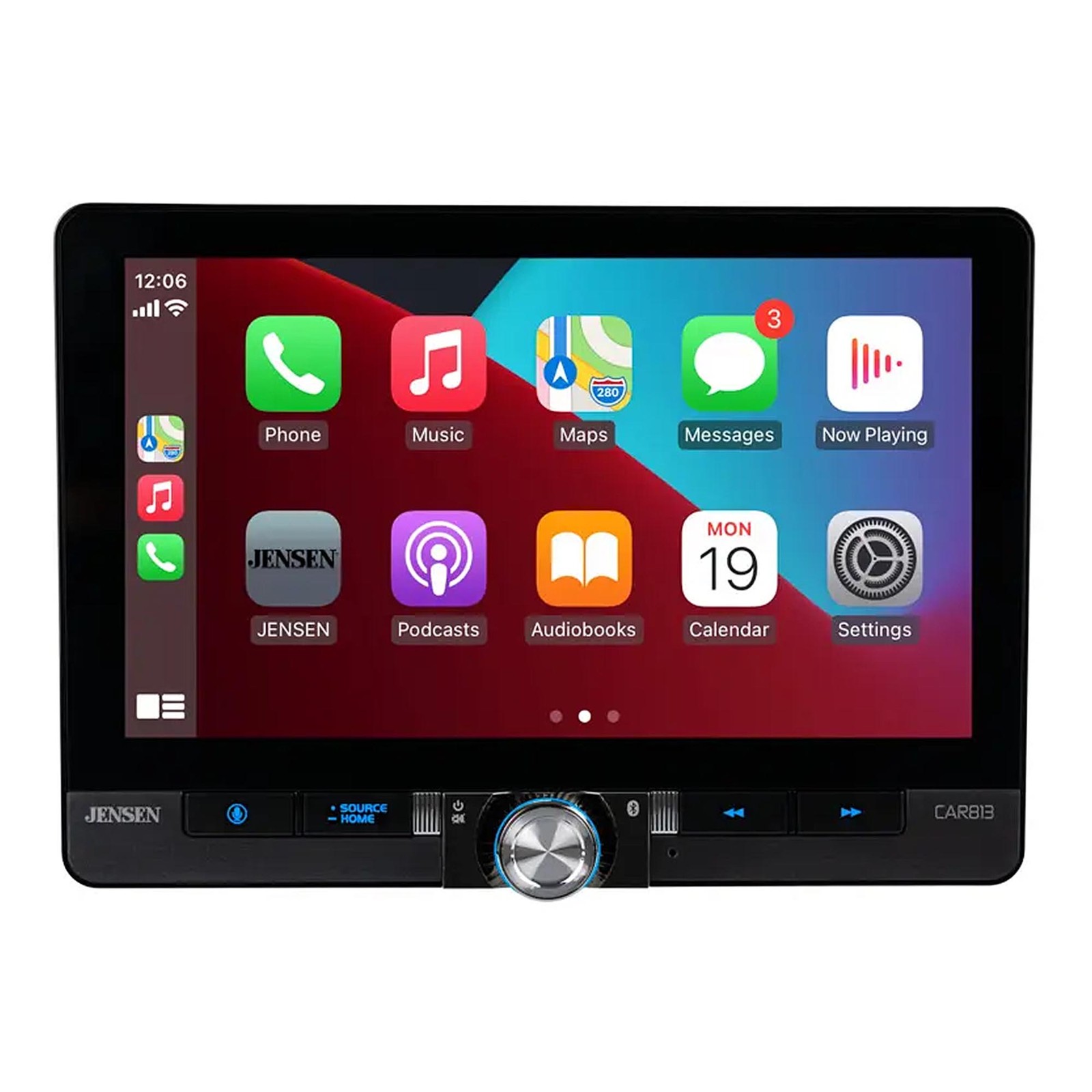 Jensen CAR813 8″ Touch Screen Multimedia Receiver, Wireless Apple CarPlay/Auto