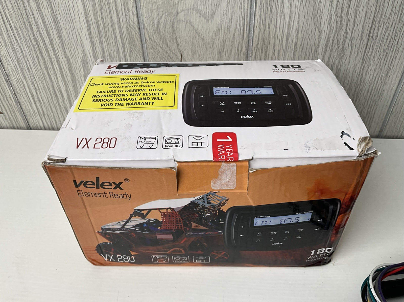 Velex VX280 Marine Bluetooth Streaming Stereo Radio AM FM Tuner 4-Channel x 45W