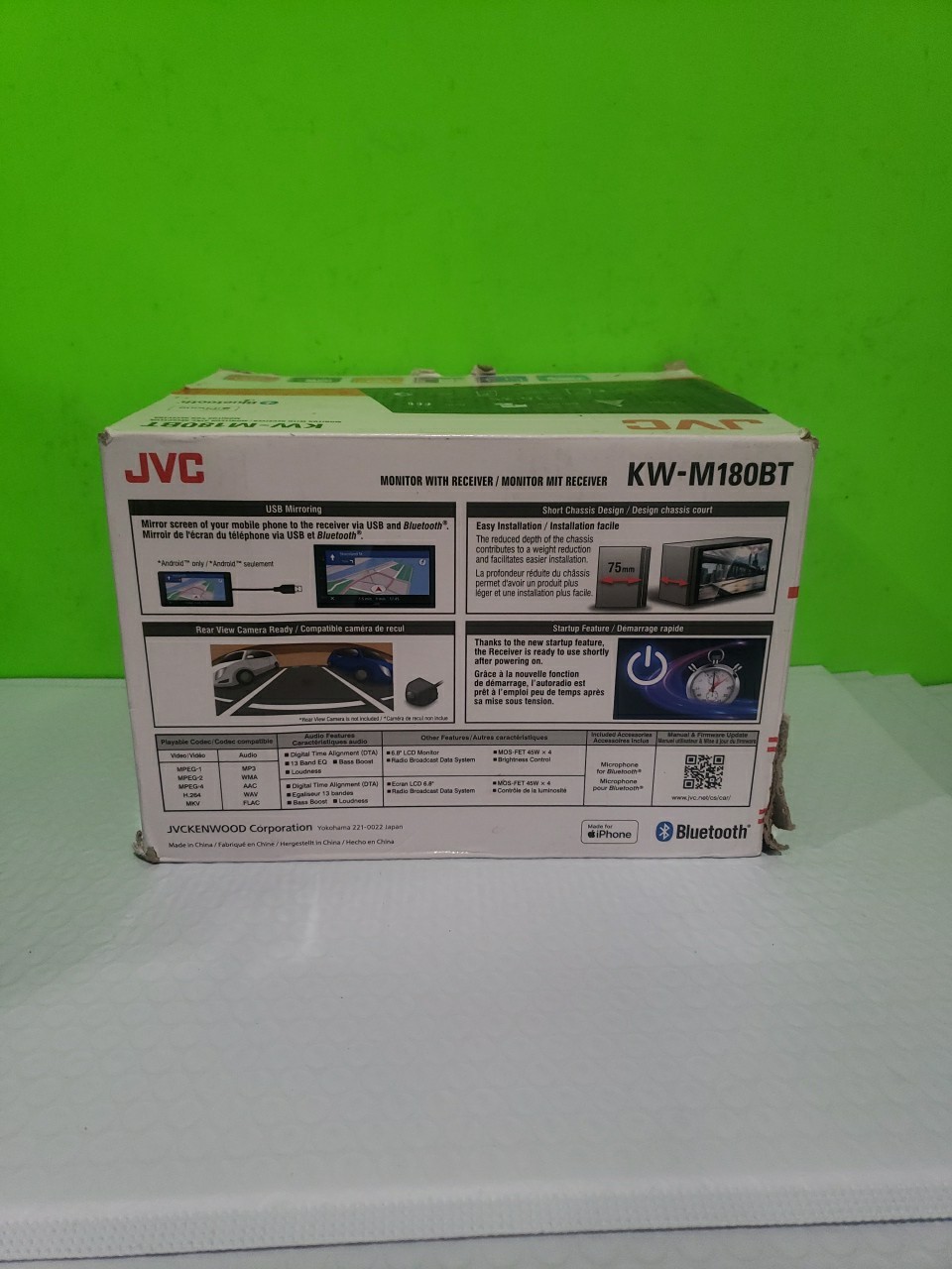 JVC KW-M180BT 6.8″ Multimedia Receiver Double-DIN with Bluetooth & USB Mirroring