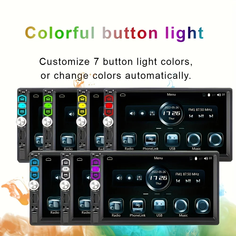 7″ Double 2 Din Car MP5 Player Bluetooth Touch Screen Stereo Radio Audio Mrrior*