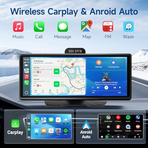 9.3″ HD Touch Screen Car Stereo, Portable Wireless CarPlay & Android Auto,