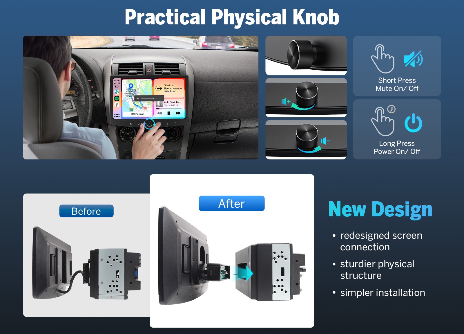 2 Din Android 13 8-Core 6+64G CarPlay 10.1″ QLED Car Stereo Radio GPS Navigation