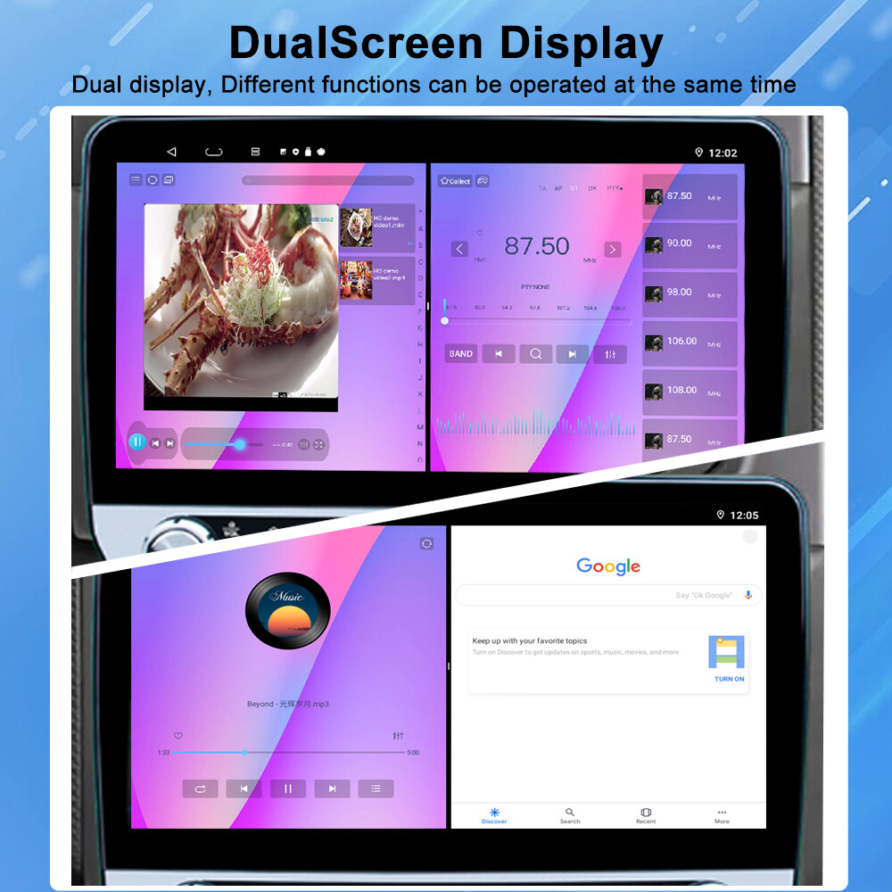 2+64G 10.1″ Double 2 Din Android 13.0 Car Carplay GPS Navi Radio Stereo WIFI BT