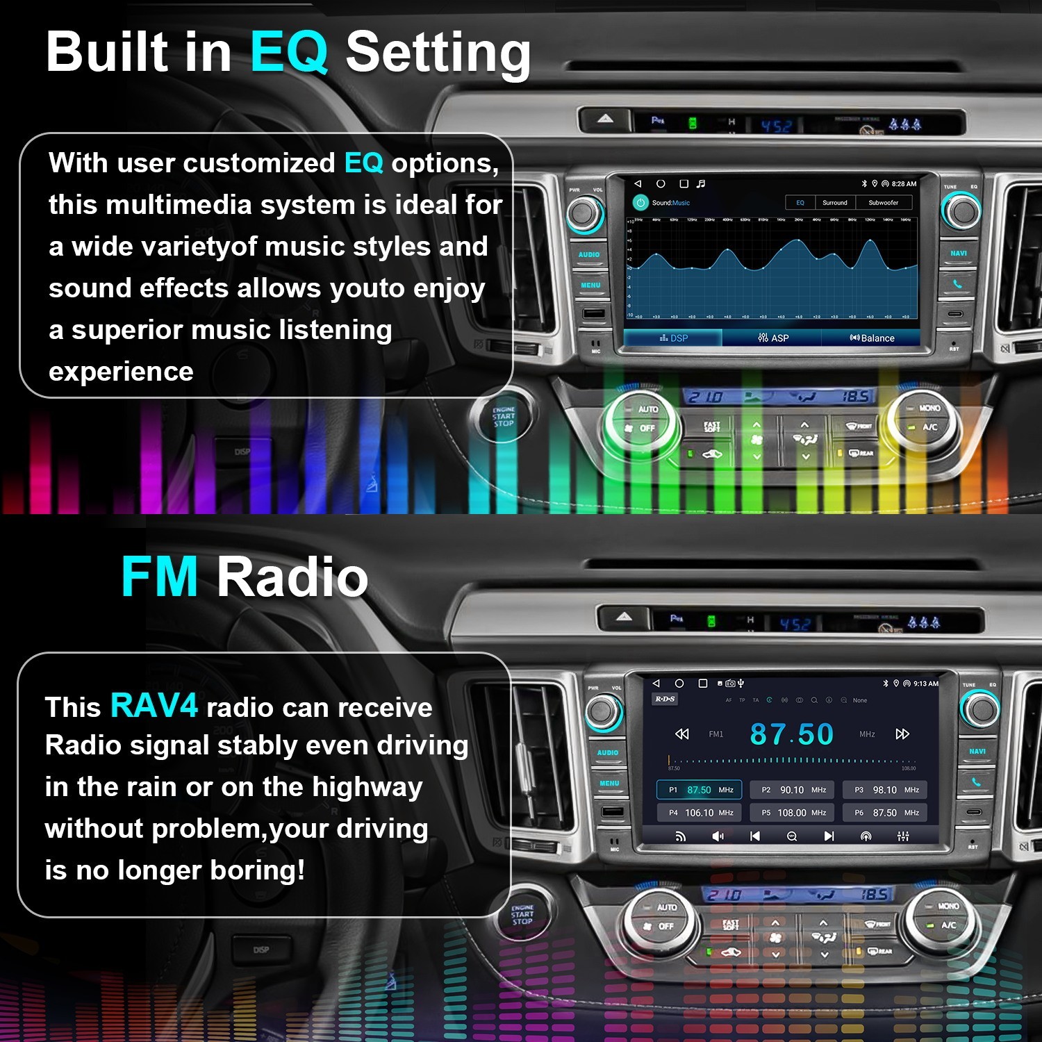 For 2013-2018 Toyota RAV4 Apple Carplay Car Stereo Radio Fit JBL Factory Camera