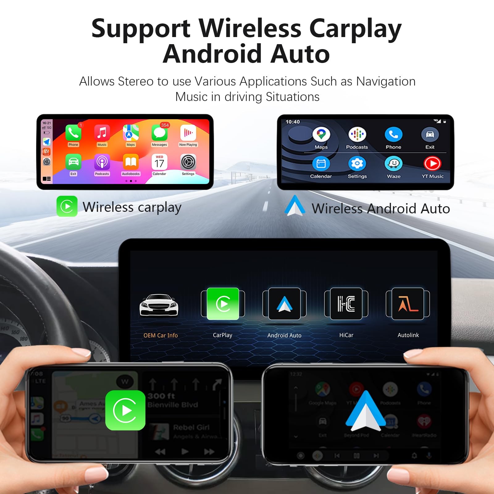 12.3″ Car Stereo for Mercedes Benz GLK X204 2008-2012 Carplay Android Auto