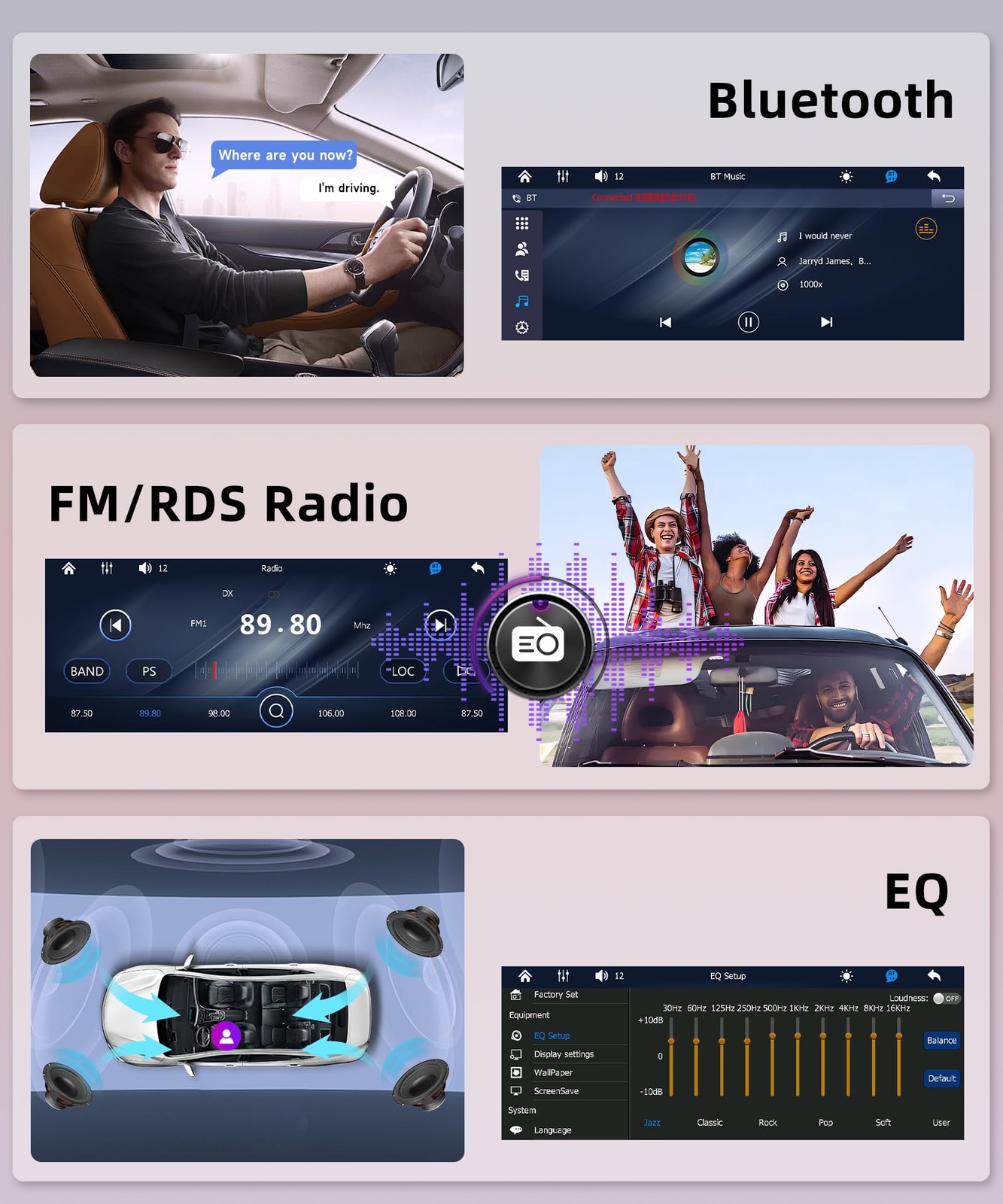 Car Stereo Single Din Wireless Carplay 6.9 inch Touch Screen Android Auto, Ca…