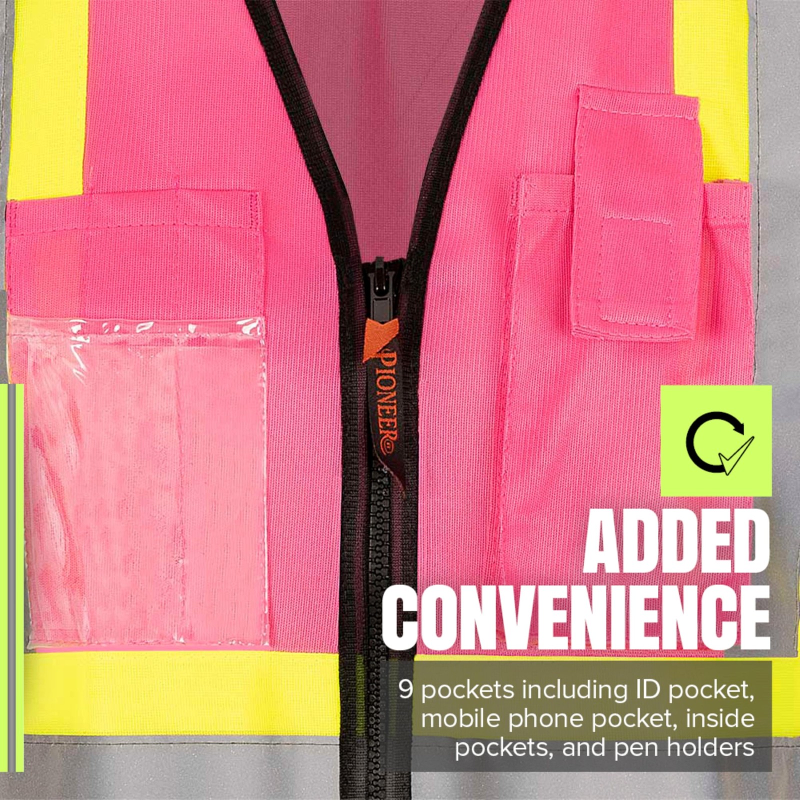 Safety Vest for Women With Pockets – Hi-Vis Reflective Tape – For Constructio…