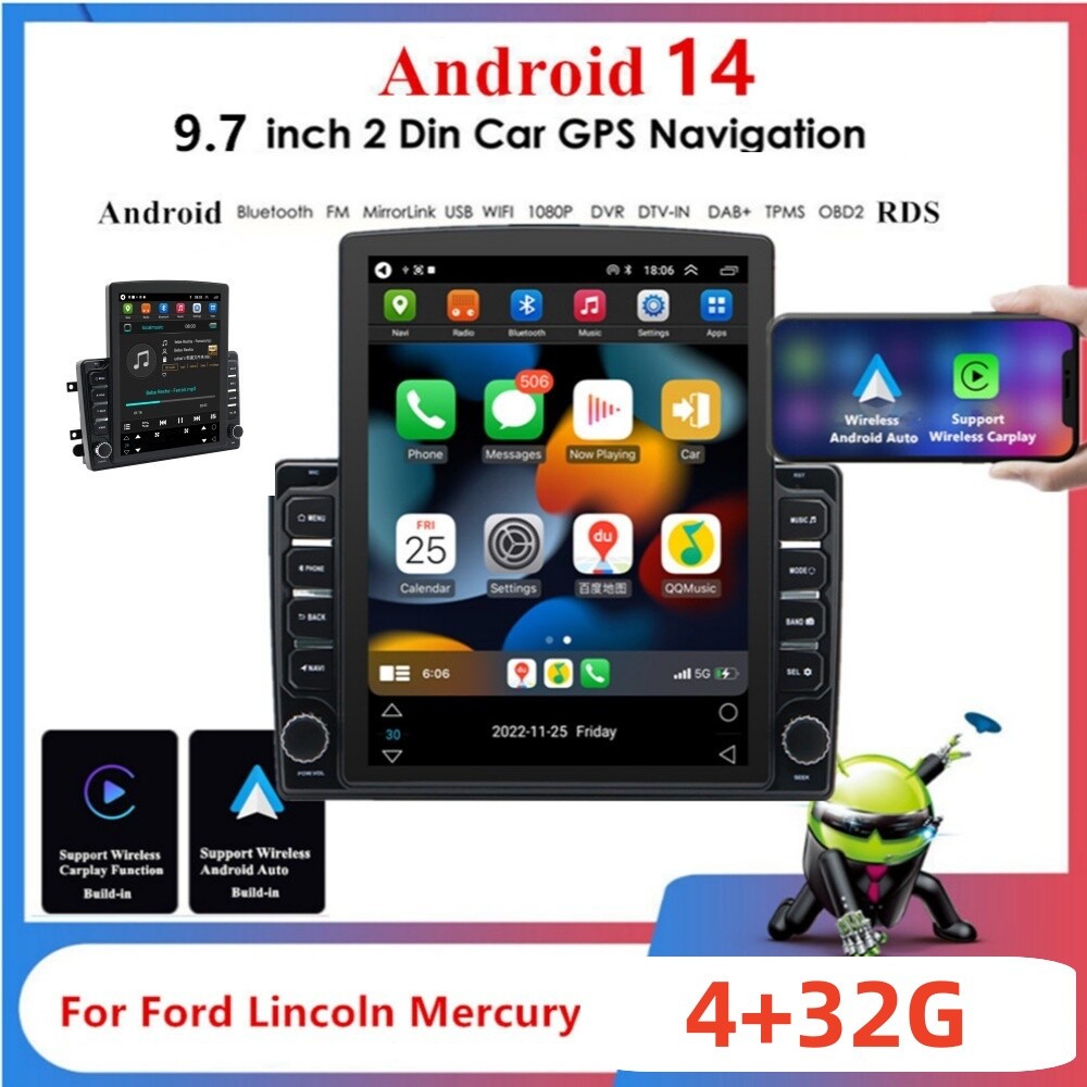 Car MP5 Player FM Radio Android 14 Mirror Link For Lincoln MKX Mark LT 2007-2008