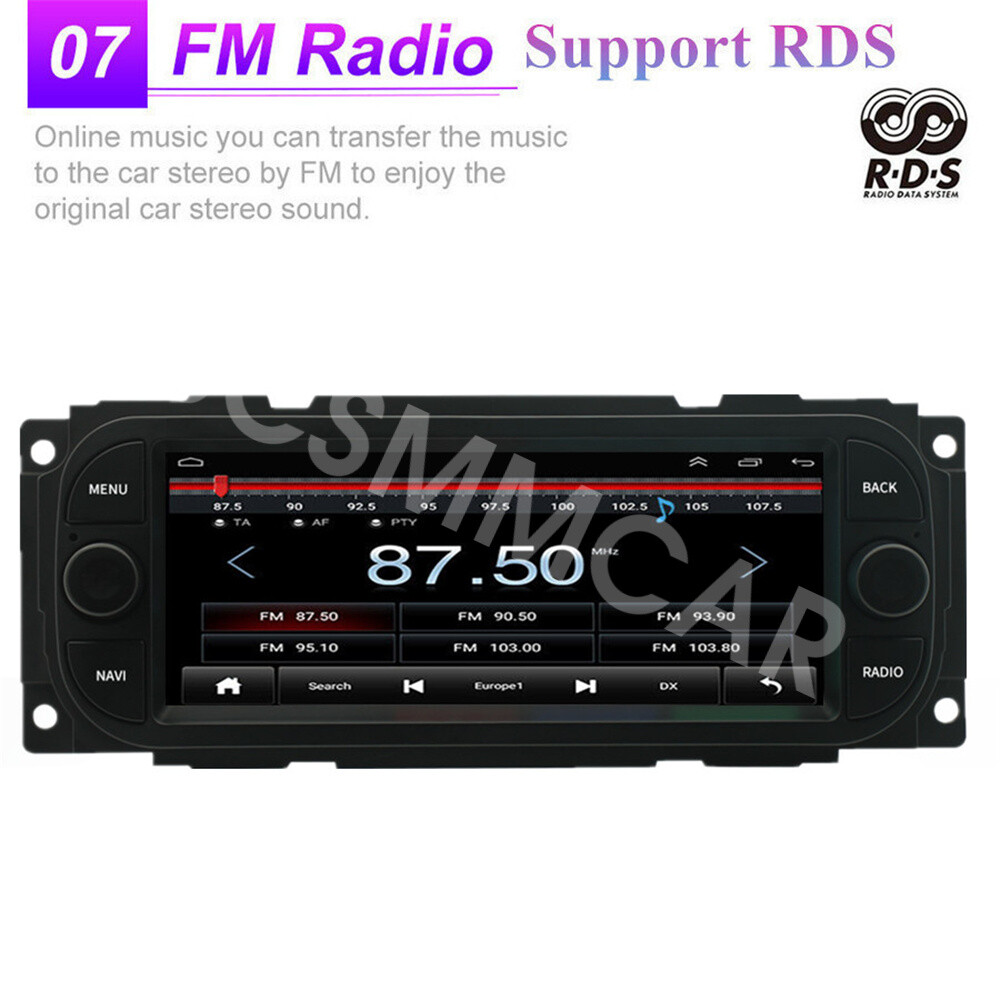 6.8in Radio Multimedia Player BT Mirror Link Cam Fit For Jeep Wrangler 2003-2006