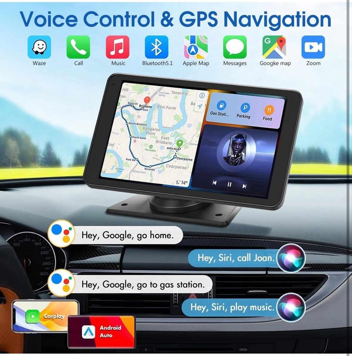2025 Enhanced Carplay Screen for Car – 7″ HD Portable Carplay & Android Auto …