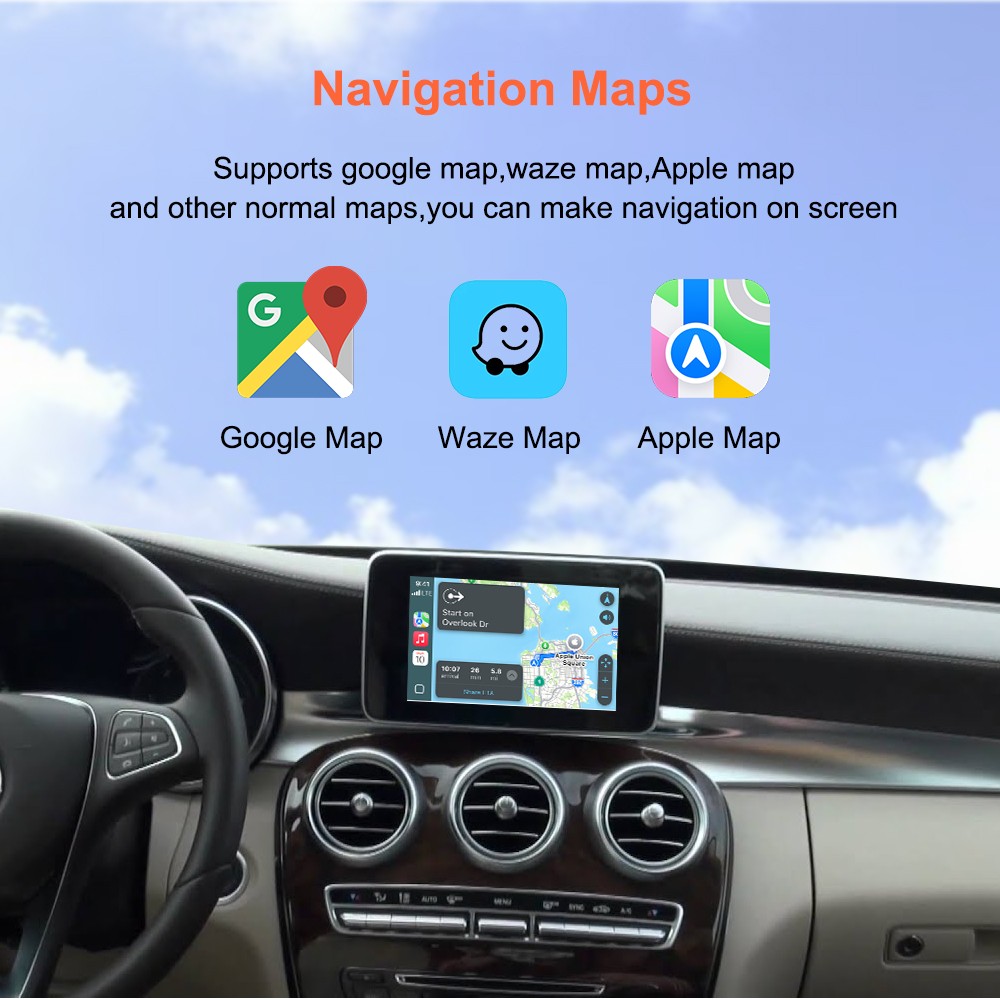 Wireless Carplay Android Auto Interface For Mercedes Benz C Class W205 NTG 5.0